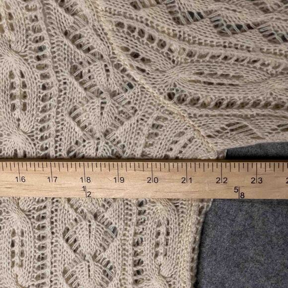 Calypso St. Barth Cashmere Open Front Cardigan Sz M Beige Open Knit Luxe Sweater - Picture 7 of 8